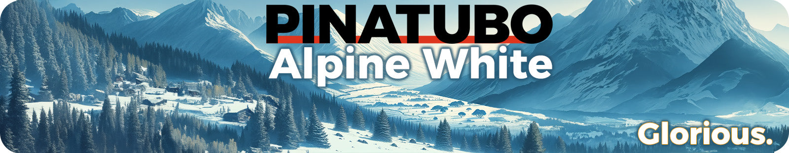 Pinatubo Alpine white banner with boxer briefs, trunks, and briefs