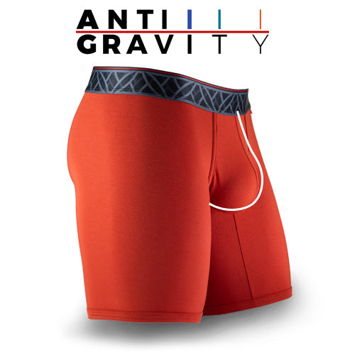 Red Anti-gravity side view with closed pouch