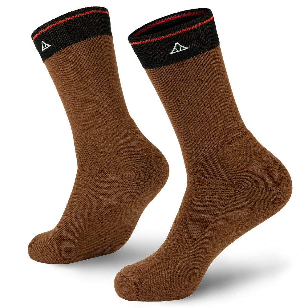 Orinoco Brown bamboo crew socks.