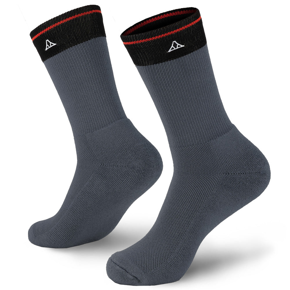 Pebble Grey bamboo crew socks.