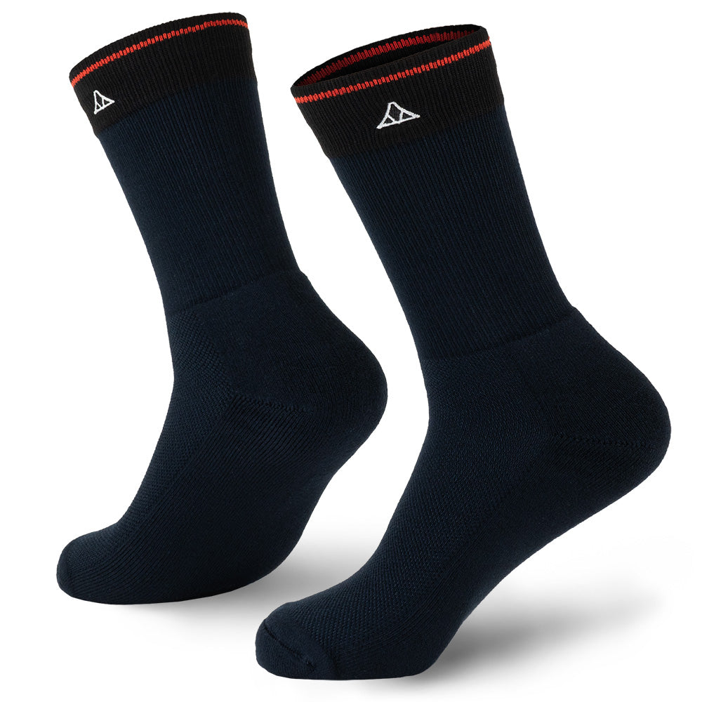 Pure Black bamboo crew socks.