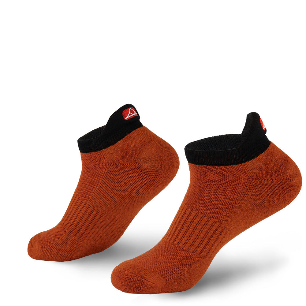 Rust Orange bamboo no show socks.