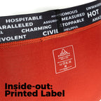 Anti-Gravity Brief Inside-out showing printed washing label