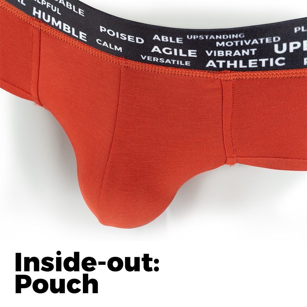 Anti-Gravity Briefs inside-out showing pouch