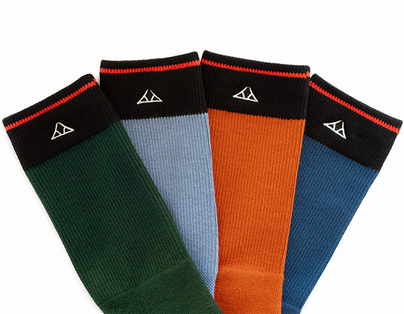 Bamboo socks fanned out in colors