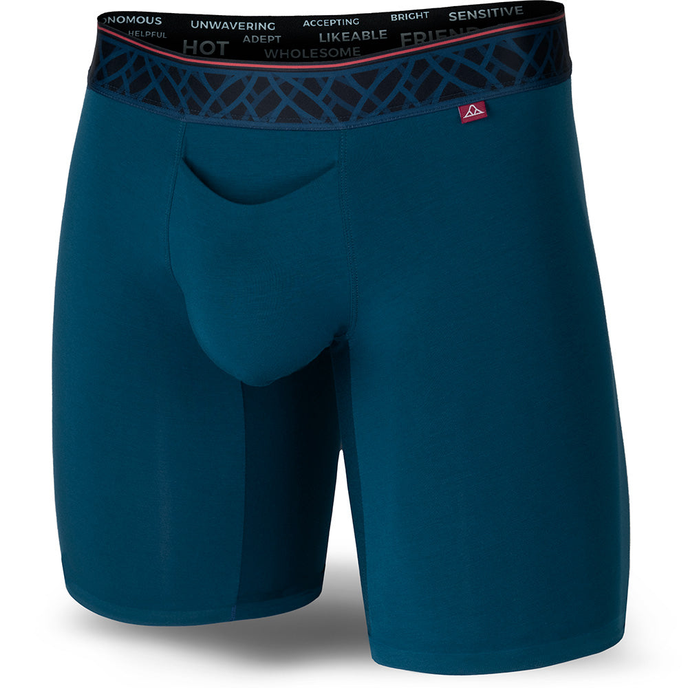 Pinatubo seamless boxer briefs front view 7" inseam in imperial blue
