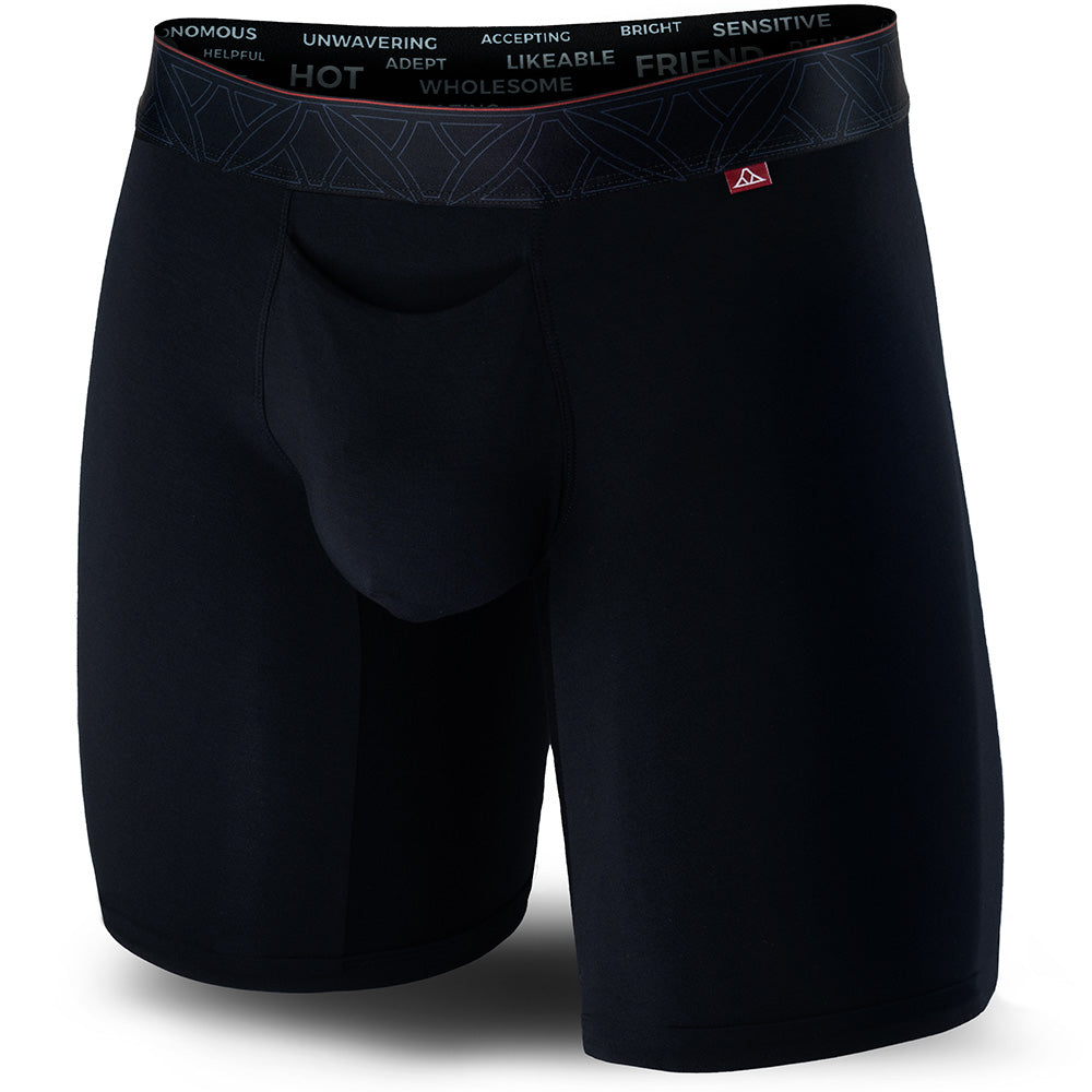 Pinatubo seamless boxer briefs in jet black 7"