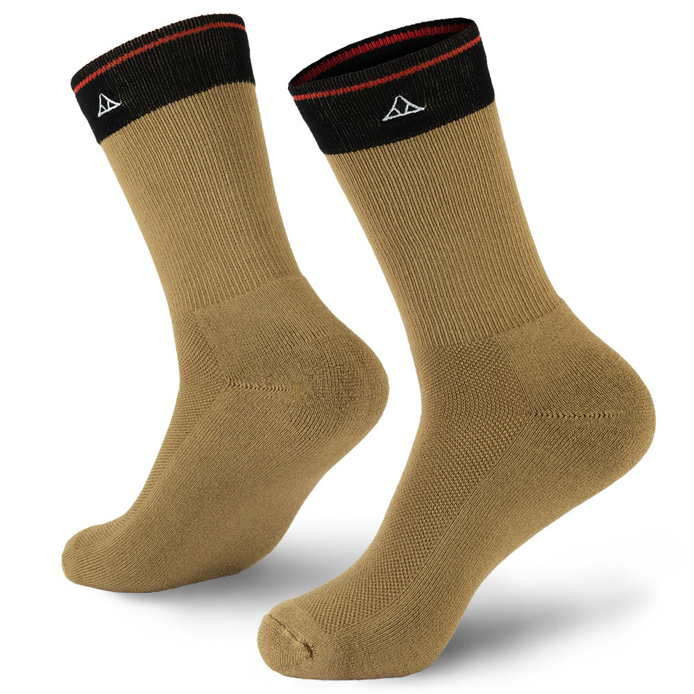 Biscotti Brown bamboo crew socks.