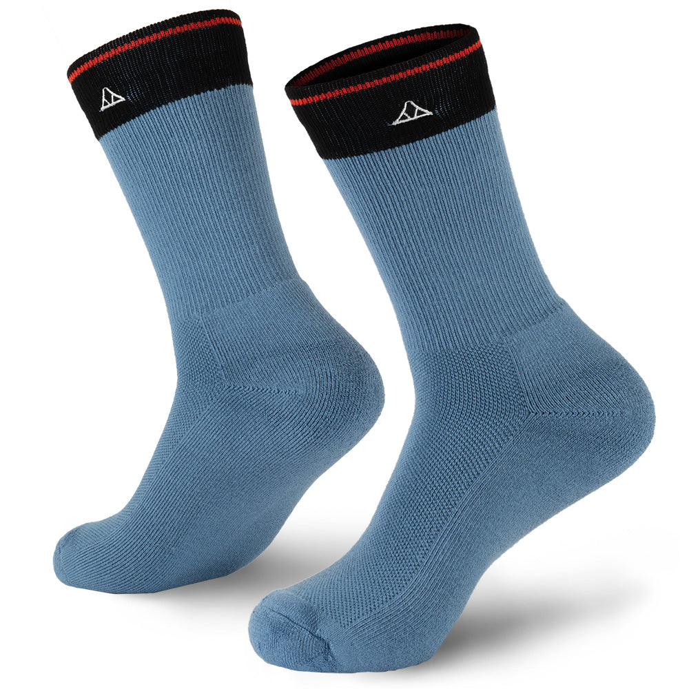 Impact Blue bamboo crew socks.