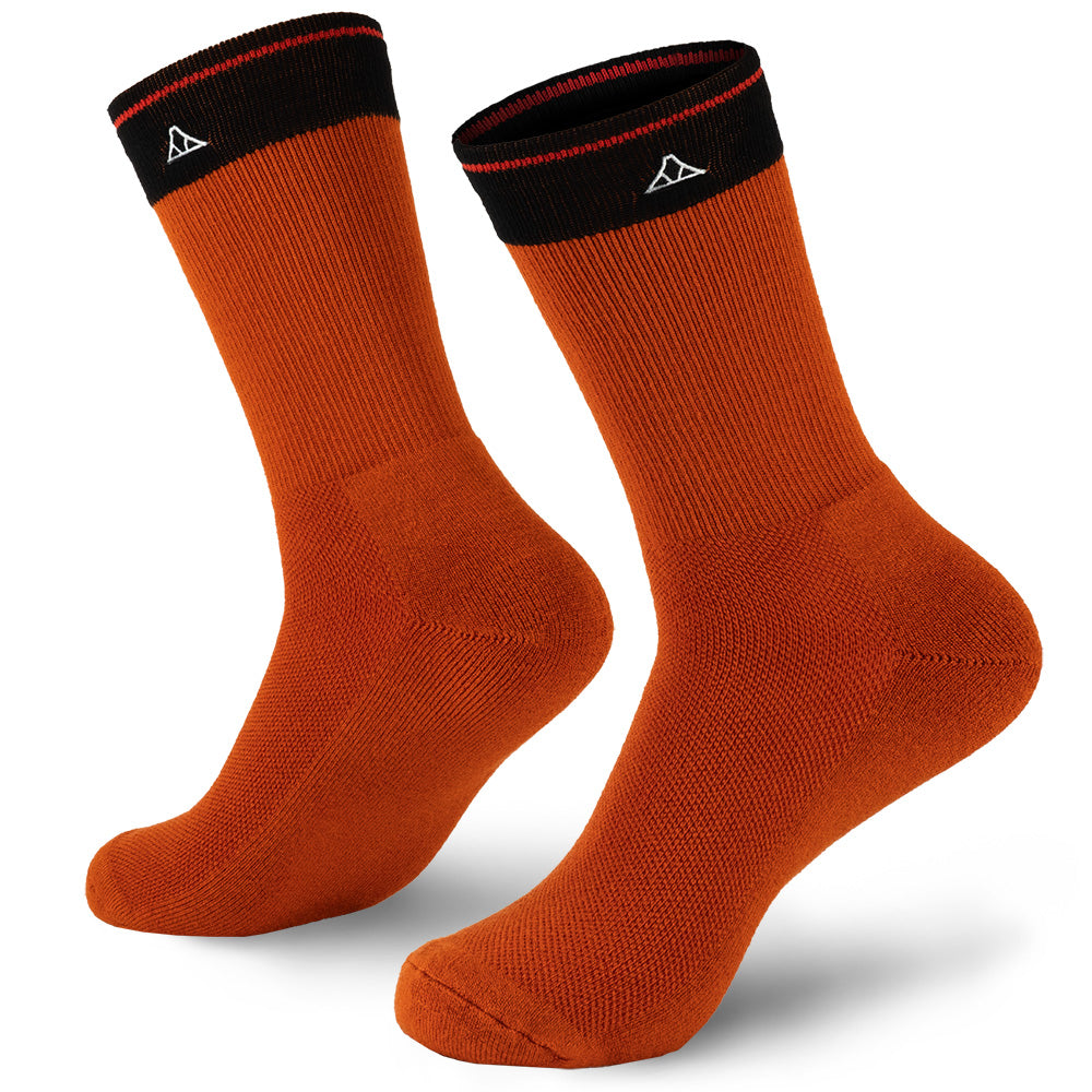 Rust Orange bamboo crew socks.