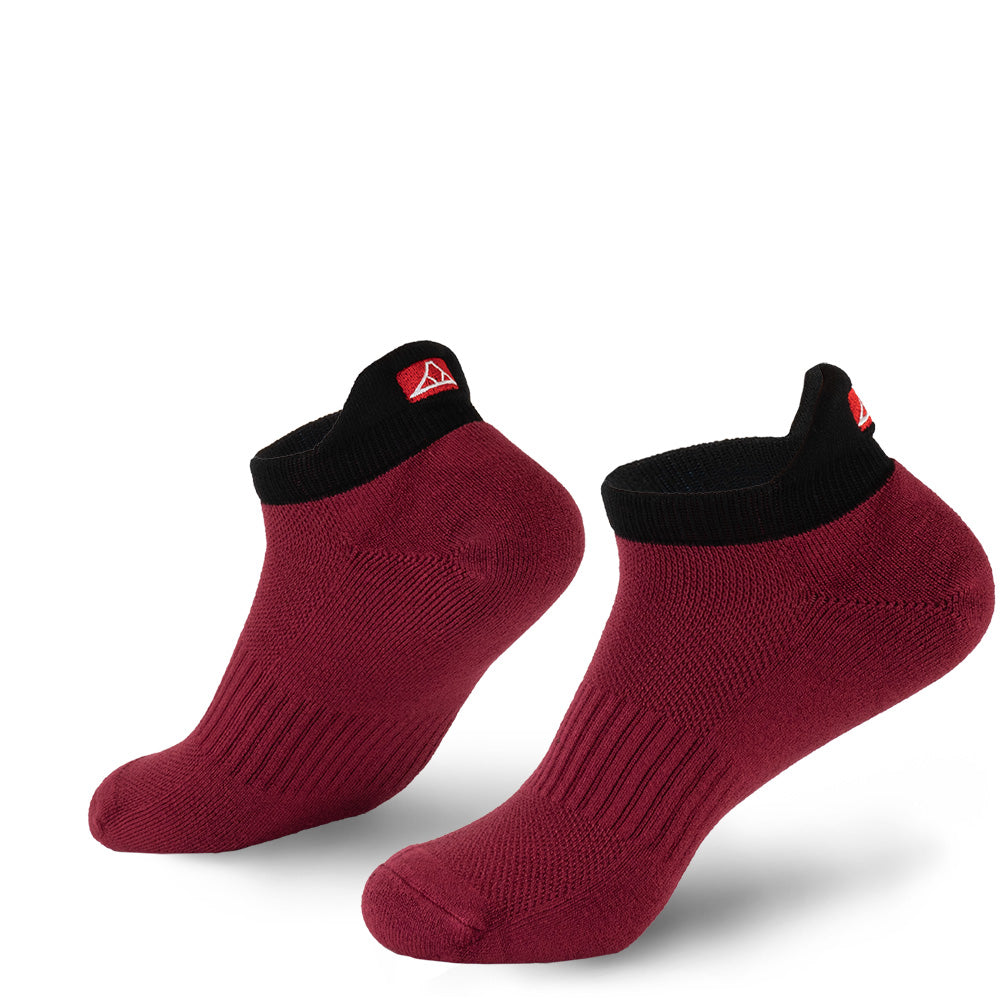 Cherry Red bamboo no show socks.
