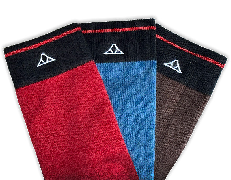 Top of socks, black with red line and krakatoa logo