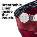 Up close image of the breathable liner inside the pouch of the Haleakala line.