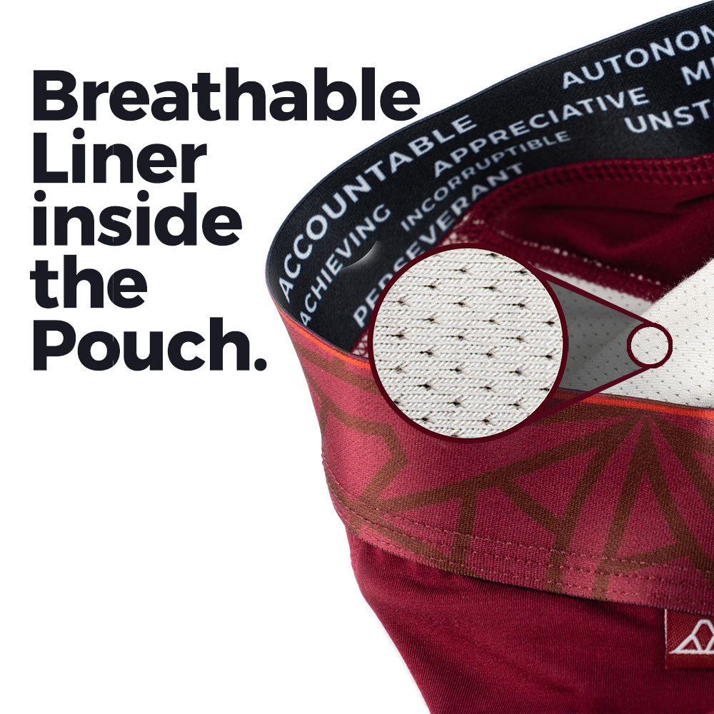Up close image of the breathable liner inside the pouch of the Haleakala line.