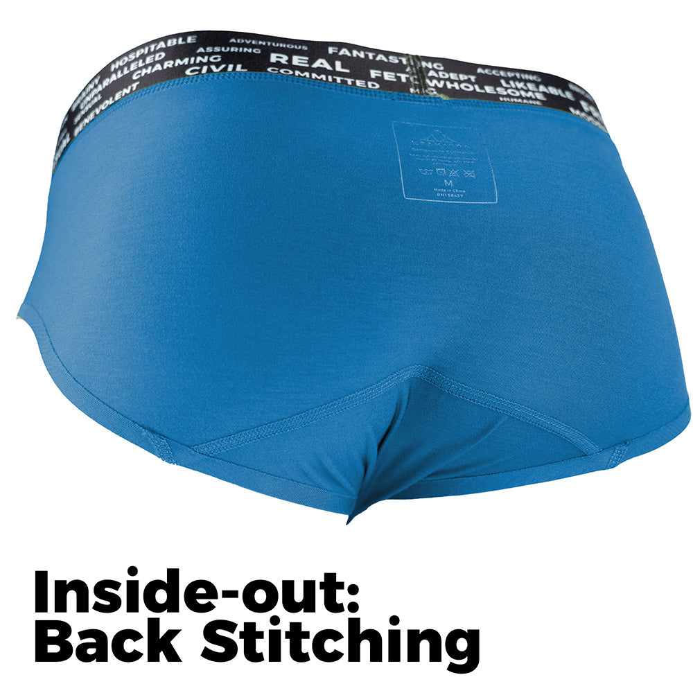 Vesuvius Brief inside-out showing back stitching