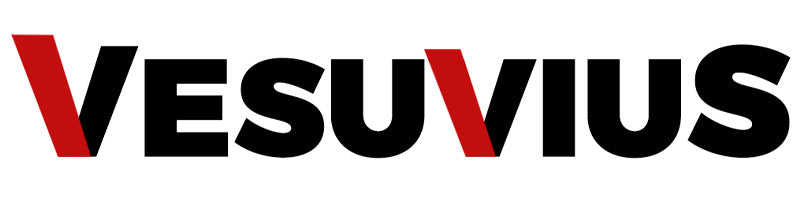 Vesuvius logo with red and black design